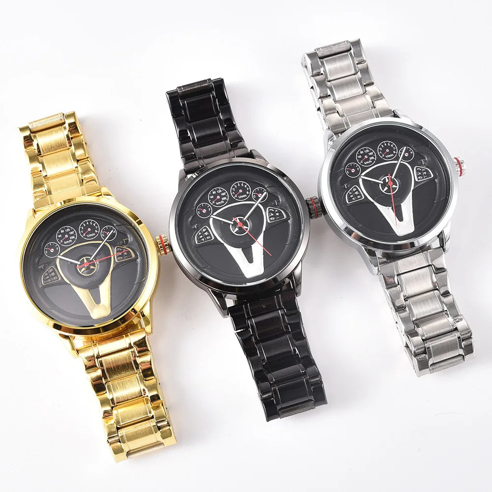 Timeluxia Racing Dial Stainless Steel Quartz Watch – 44mm