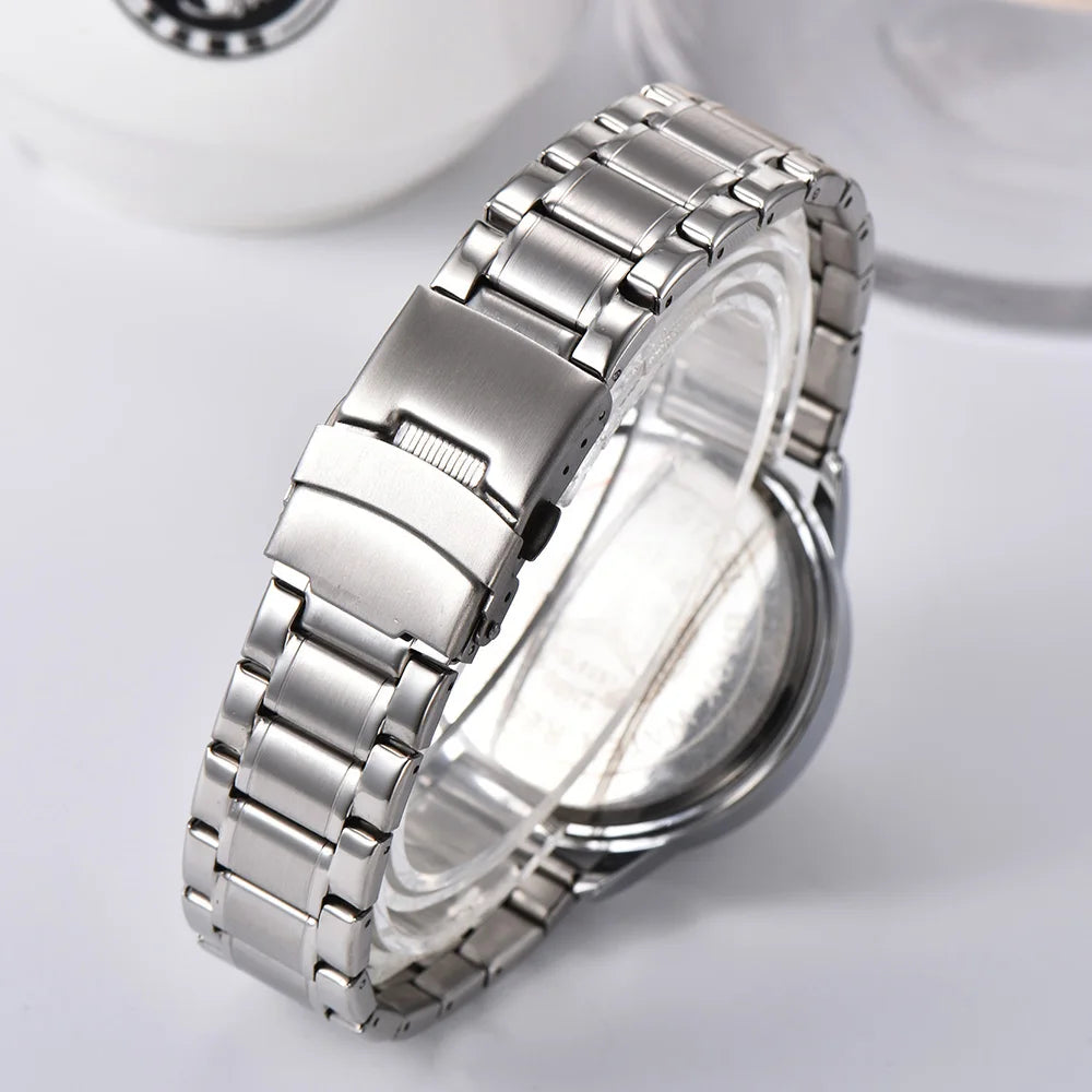 Timeluxia Racing Dial Stainless Steel Quartz Watch – 44mm